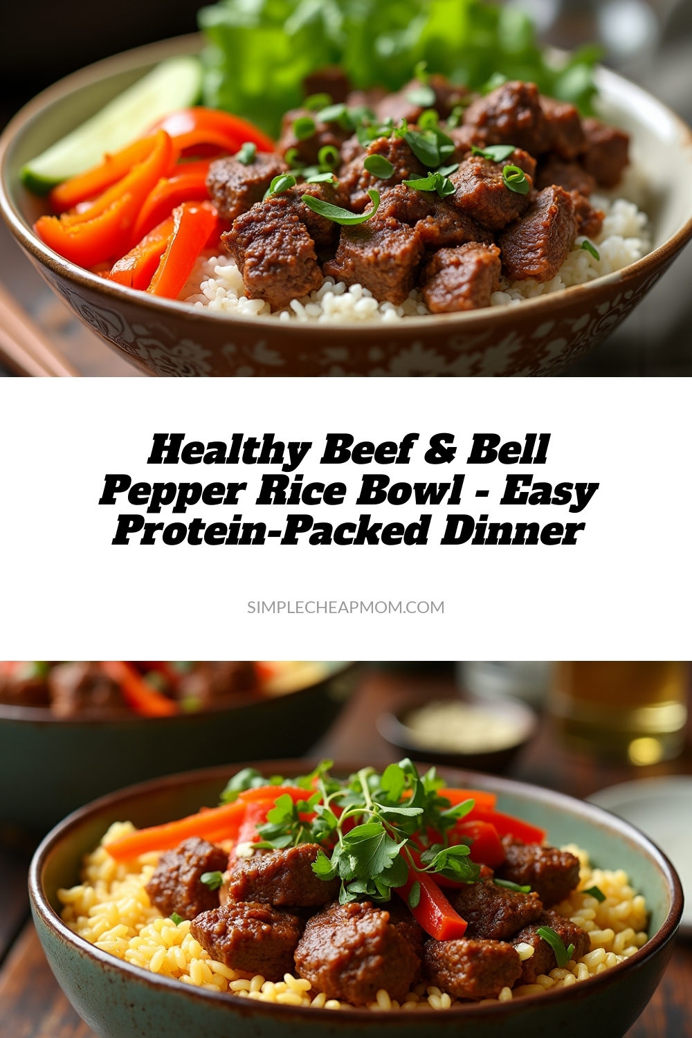 Healthy Beef & Bell Pepper Rice Bowl - Easy Protein-Packed Dinner
