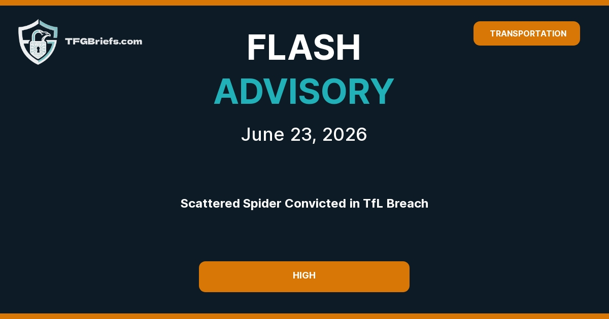 Flash Advisory: Scattered Spider Members Convicted for Transport for London Breach; Critical Infrastructure Targeting Confirmed