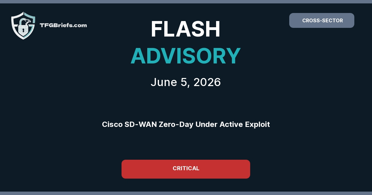 Flash Advisory: Cisco SD-WAN Zero-Day Under Active Exploitation – Immediate Patching Required