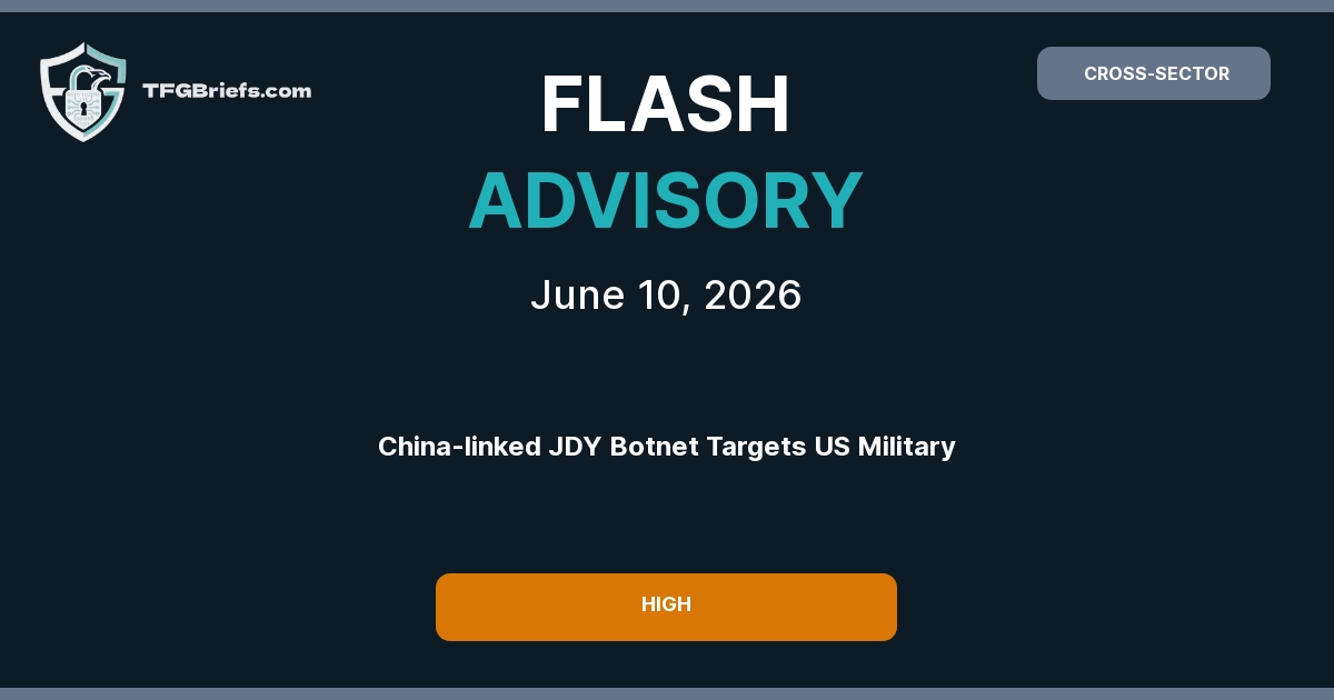 Flash Advisory: China-linked JDY Botnet Expands Targeting of U.S. Military Networks
