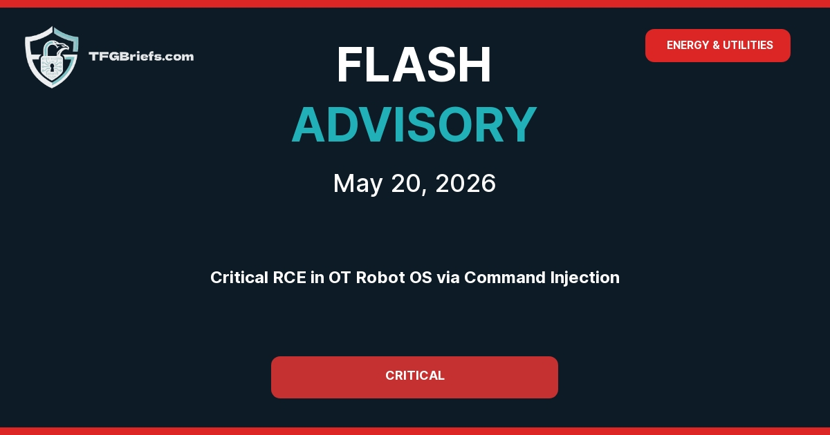 Flash Advisory: Critical Command Injection in OT Robot OS Enables Unauthenticated Remote Access