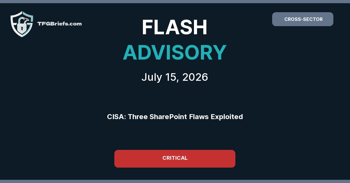 Flash Advisory: CISA Alerts: Three SharePoint Flaws Under Active Exploitation