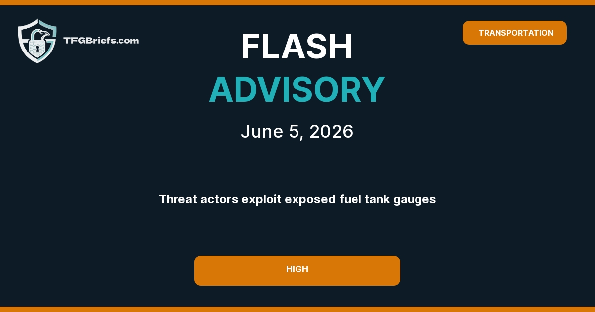 Flash Advisory: Threat Actors Exploiting Internet-Exposed Fuel Tank Gauges at US Gas Stations