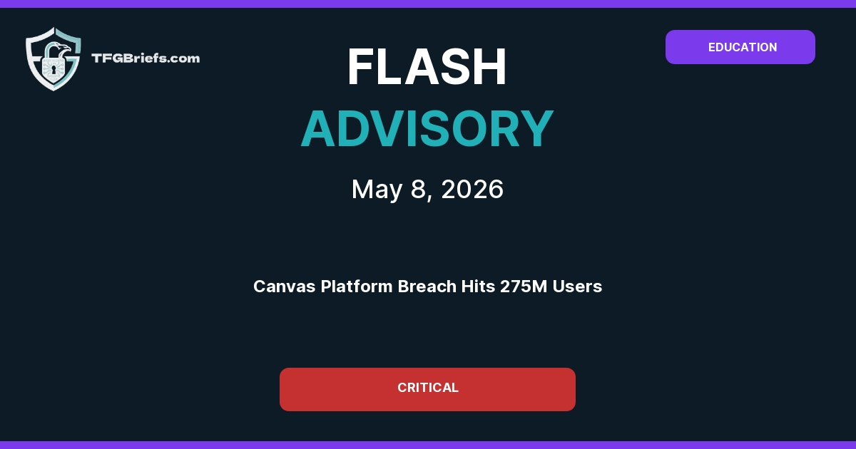 Flash Advisory: Critical Canvas Platform Breach Affects 275M Students & Faculty Nationwide