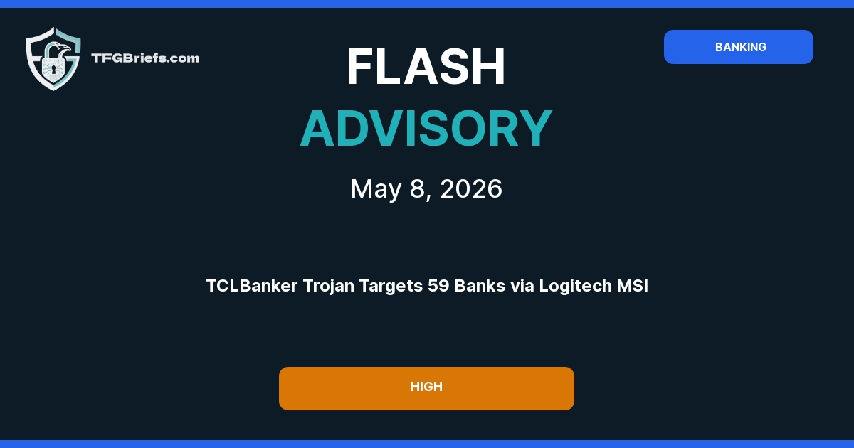Flash Advisory: TCLBanker Trojan Targets 59 Banking & Fintech Platforms via Logitech MSI Installer