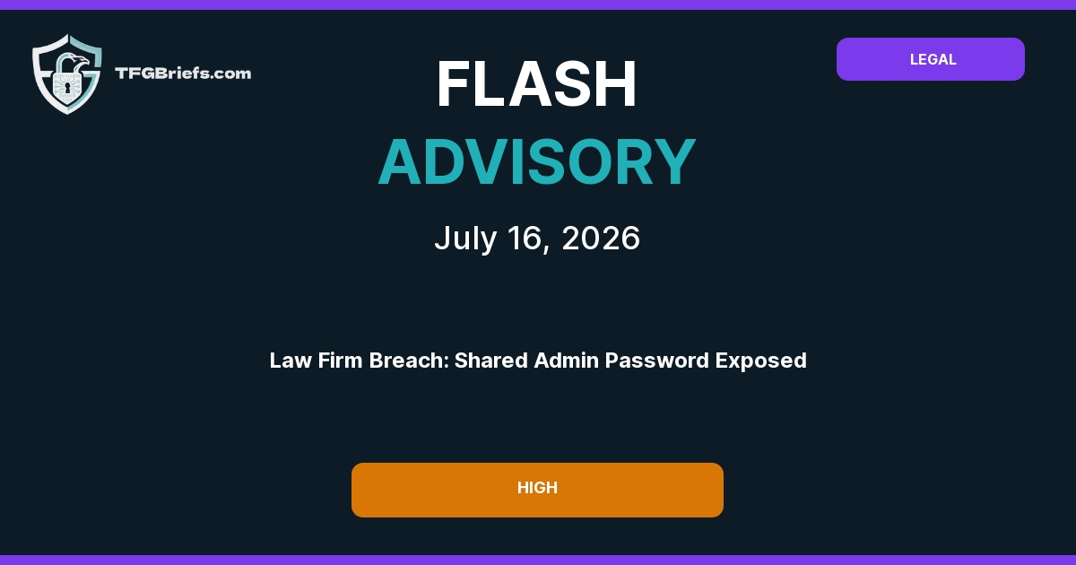 Flash Advisory: Law Firm Security Breach: Shared Admin Password Exposes Client Data