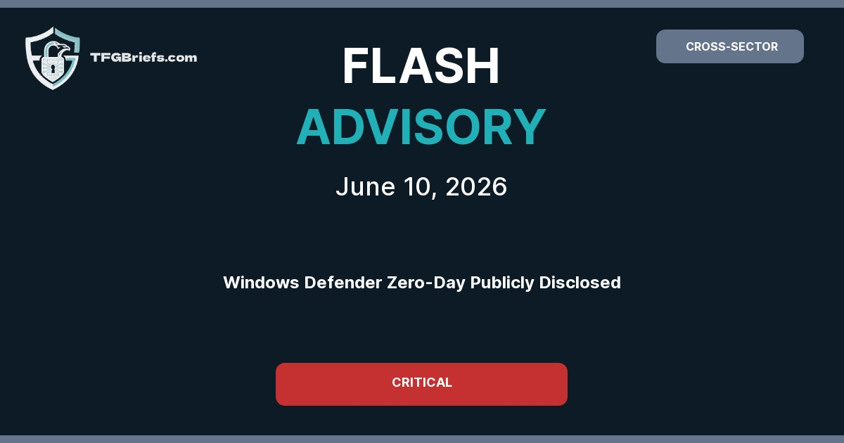 Flash Advisory: Windows Defender Zero-Day Publicly Disclosed by Security Researcher