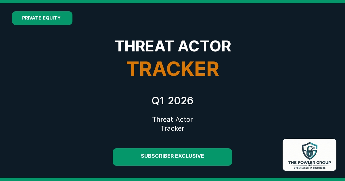 Private Equity Threat Actor Tracker — Q1 2026