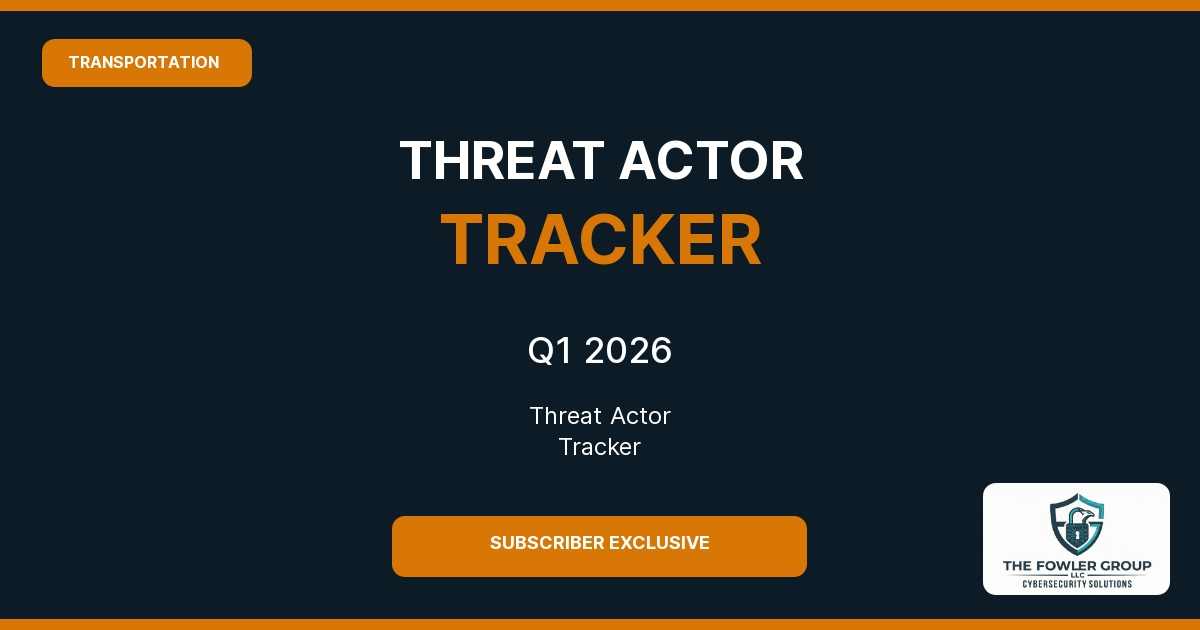 Transportation & Logistics Threat Actor Tracker — Q1 2026