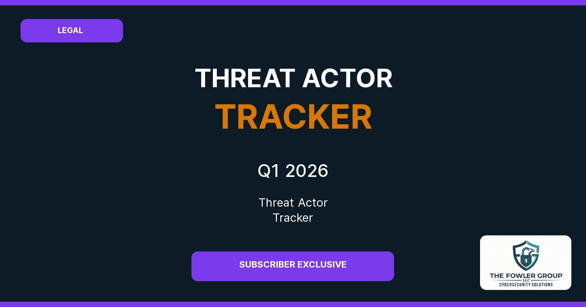 Legal Threat Actor Tracker — Q1 2026