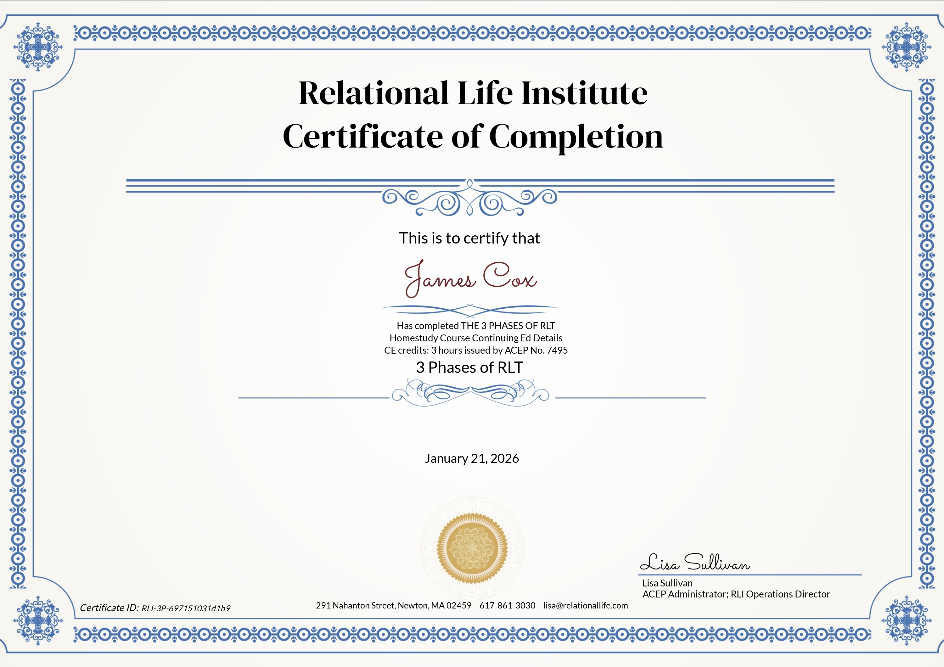 Certificate Preview