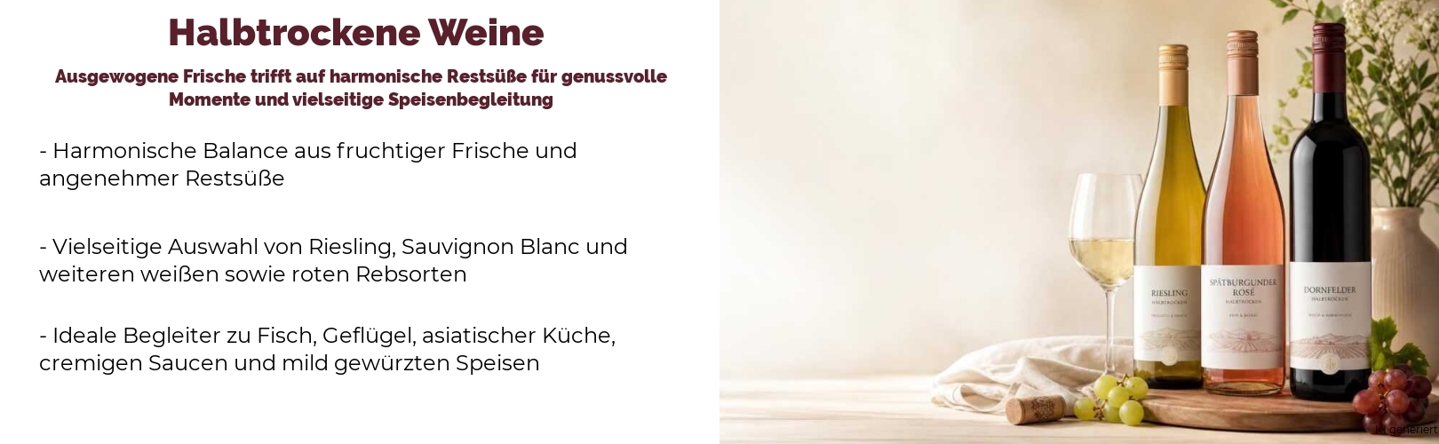 Halbtrockene Weine