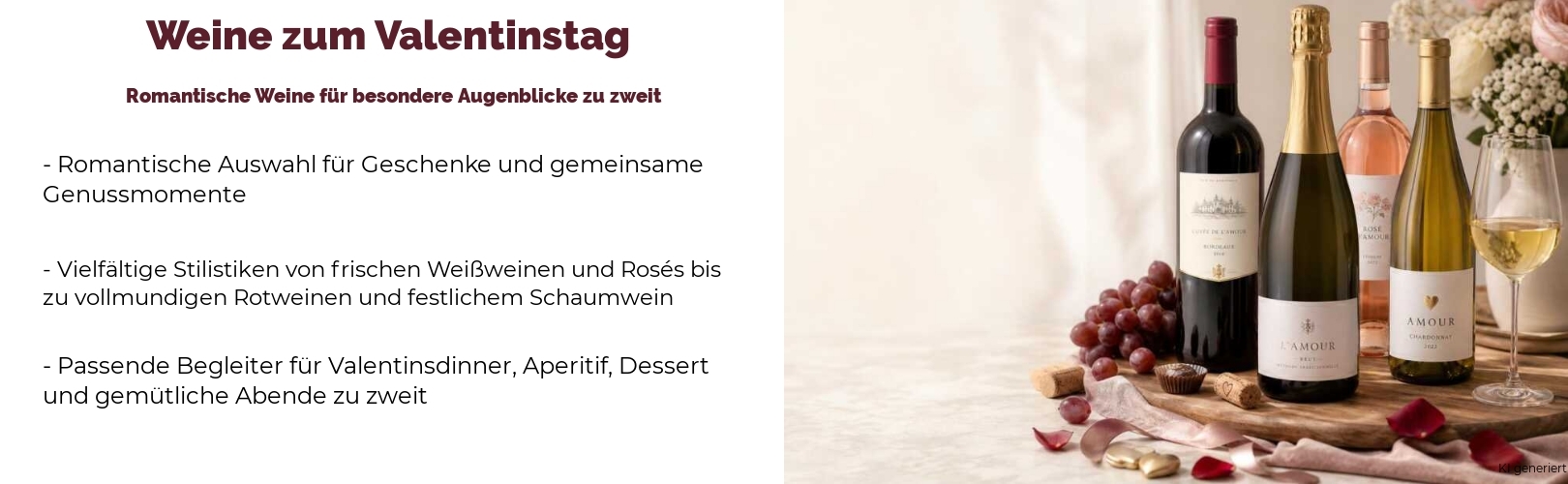 Weine zum Valentinstag