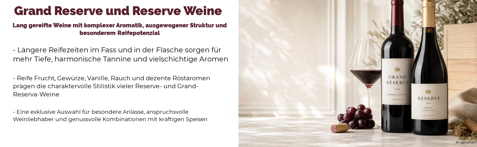 Grand Reserve und Reserve Weine