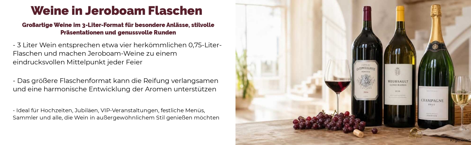 Weine in Jeroboam Flaschen