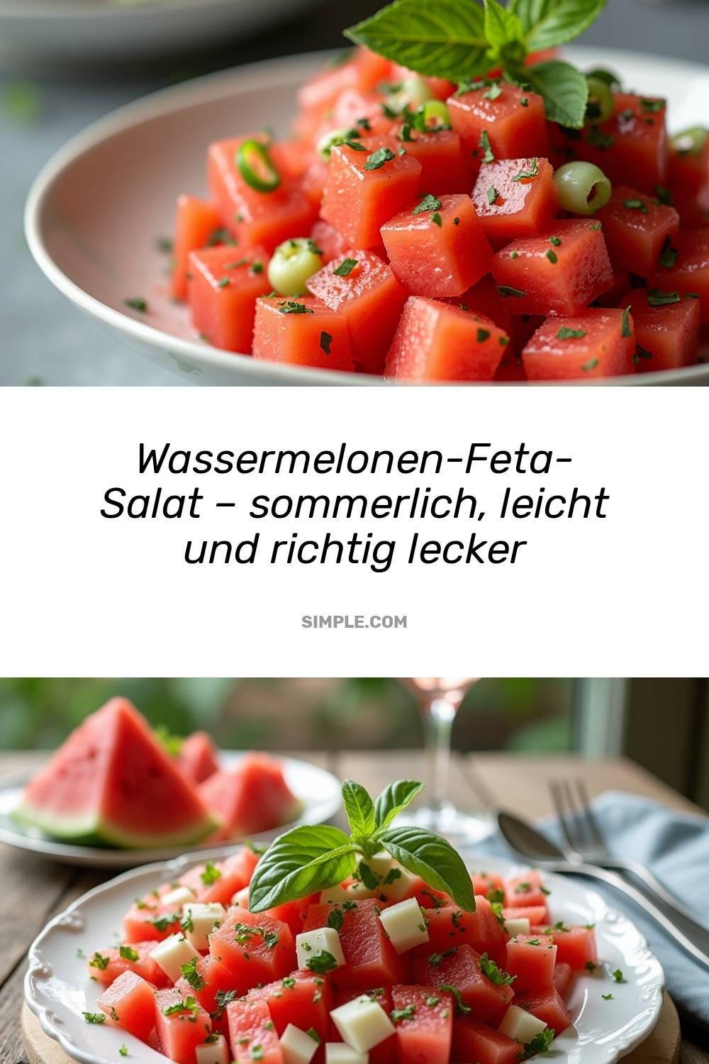 Wassermelonen-Feta-Salat – sommerlich, leicht und richtig lecker